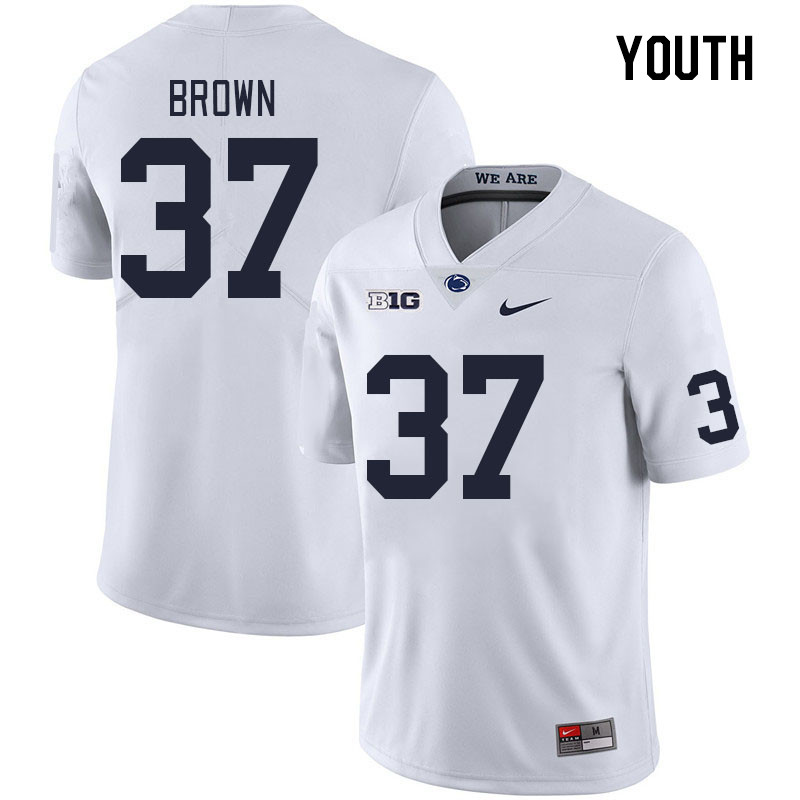 Youth #37 Trace Brown Penn State Nittany Lions College Football Jerseys Stitched Sale-White - Click Image to Close